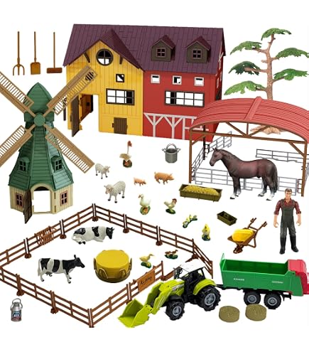 Ensemble Réaliste De Jeu De Tracteur D'animal De Ferme 1:24th Ensemble De Jouets