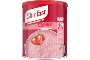 ‎SLIMFAST SlimFast Meal Shake, Erdbeergeschmack, neues Rezept, 12 Portionen, Gewicht verlieren und halten, Verpackung kann variieren, 438 g