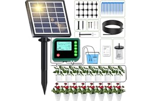 YAHAMOO Solar Bewässerungssystem 800 Automatische BewäSserung Modi, Automatische Solar Bewässerung Garten mit 15M Tropfschlauch, Bewässerungssystem für Topfpflanzen, Garten, Balkon Pflanzen, Gewächshaus