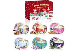 TVLIVE Scented Candles Gift Set for Women, 6 Pack Natural Soy Wax 2.5oz Jar Candles Christmas Scented Candle for Women, Long Lasting Aromatherapy Candles Gift Set for Relaxation/Christmas Birthday/Valentines