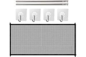 BELIHOME Hund Sicherheitstor Haustier Safe,Hunde Treppenschutzgitter Mesh Zaun Portable Falten, Hundebarriere Keine Bohrtür Sicherheitsto für Haustiere Babys 180 x 72 cm