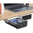 FNG8 Stick On Pull Out Drawer [2 Pack] - Multipurpose Plastic Under Table Drawer with Self Adhesive Backing for Home Office Desk Accessories, School Supplies Organizer, Arts & Crafts Storage Tray