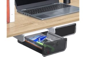 FNG8 Cassetto Adesivo Estraibile [2 Pezzi] - Cassetto Segreto Adesivo Multiuso in Plastica con Supporto Autoadesivo per Scrivania, Ufficio, Cassetti da Scrivania, Cassetti Scrivania Portaoggetti