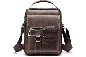 Vologle Shoulder Bag Men's Crossbody Manbag Leather Messenger Casual Handbags Side Satchel Sling Travel Flight Bags Cross Sport Bags for Men Working Shopping Business Travel Daily