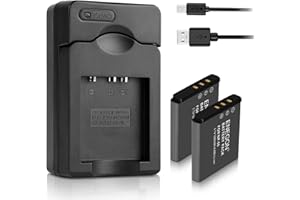 ENEGON 2-Pack NP-50 Replacement Battery and Portable Micro USB Charger for Fujifilm BC-45W BC-50 and Fujifilm FinePix F50FD F100fd F60FD F100FD F200EXR F300EXR F550EXR RF600EXR F800EXR X10 XP100 XP200
