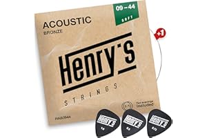 Extra Light Gitarrensaiten Westerngitarre 09-44 - Brillante Klangqualität Westerngitarre Saiten - Extra 2xE1-Saite & 3xPlektren - Western Gitarrensaiten Stahl - Acoustic Guitar Strings