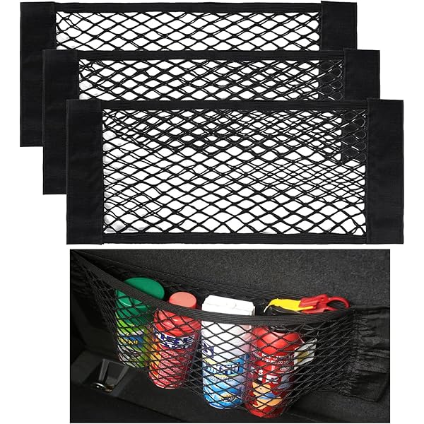 6 Filets De Rangement Coffre Voiture 40x25 Cm - Fixation Velcro - Pour Auto, Camping-car, Bateau - Organisation Pratique