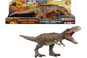 Mattel Jurassic World: Chaos Theory Netflix - All-Out Attack Tyrannosaurus Rex Dinosaur Action Figure Toy, with Rampage Attack, Chomp & Roar & Evolved Spikes, Digital Play, Ages 4 Years & Up, HXF54