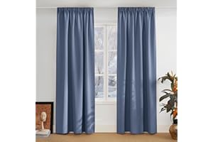 PONY DANCE Termiczna zasłona zaciemniająca, ochrona przed zimnem, taśma marszcząca, do domu, pokoju dziecięcego, dla dorosłych, niebieska, szer. 140 x wys. 245 cm