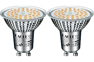 ‎EACLL EACLL GU10 LED Warmweiss 10W Ersetzt 140W Halogen Leuchtmittel, 2er-Pack. 1050 Lumen 3000K Birnen, AC 230V Flimmerfrei Strahler, Abstrahlwinkel 120 Grad Spot, Nicht Dimmbar Ø50xH53mm Reflektorlampen
