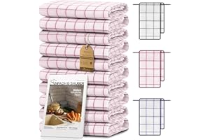 ‎NATUREMARK NatureMark 10er Set Geschirrtücher 50x70 cm – 100% Baumwolle, saugfähig & strapazierfähig – Geschirrtücher und Küchentücher für Haushalt und professionelle Küchen, inklusive E-Book, Farbe: Rot
