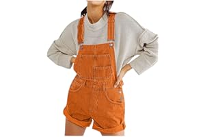 HAOLEI Dungarees Womens Shorts Jumpsuits Stretch Denim Jeans Short Dress Ladies Baggy Jeans Overalls Loose Fit Bib Coveralls Jeans Pants Adjustable Playsuit Trousers