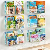 PUERSI Set of 6 Children's Metal Wall Bookcase, Bookcase Bookcase | for Books, Montessori Bookstore for Youth Room, Boys and
