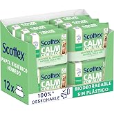Scottex Wet Toilet Paper with Aloe Vera and Prebiotics, Biodegradable and Plastic-free, Box 12 Packs of 66 Services, Total 79