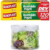 Koroplast Orta Boy Buzdolabı Poşeti Dev Ekonomi 120&rsquo;li, Yeni Ekonomik Buzdolabı Poşeti Orta Boy 24x35 cm, BPA İ&ccedil;ermez, Sızdır