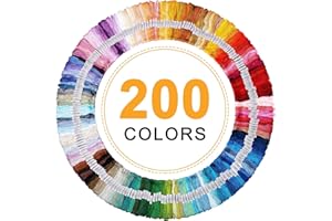 FAMILYJOY 200 Skeins Embroidery String Rainbow Color, Cotton Embroidery Threads for Cross Stitch Threads, Bracelet Yarn, Craft Floss, Embroidery Thread Pack