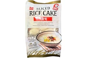 POKOHOME Korean Rice Cake Snacks, Wang Korean Rice Cake Tteokbokki Topokki 600g | Gluten Free & Vegan Friendly (PACK 1, Sliced cake - 4packs x 150g)