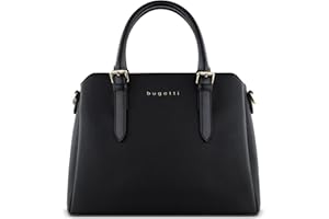 bugatti Ella Handtasche für Damen, Bowling Bag mittelgroß aus Kunstleder