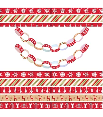 Washi Sticker Santa - 200 Stück, Selbstklebend, Weihnachtsmotive