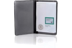 CreativDesign KFZ Schein Schutzhülle PVC 2 Fächer Etui Mappe viele Farben Kartenhülle Fahrzeugschein Hülle Made in Germany … (Schwarz)