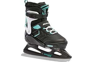 Rollerblade Bladerunner Ice Micro Ice XT - Patines de Hielo para niña, Talla Junior, Ajustables, Color Negro y Verde Azulado
