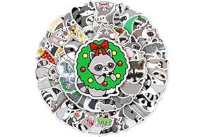 AYODPE 50 PCS Raccoon Aufkleber,Vinyl Wasserdicht Aufkleber für DIY Laptop Gepäck Kühlschrank Skateboard Auto Motorrad Fahrrad Phone Dekor Graffiti Aufkleber,Tiere Stickers Set