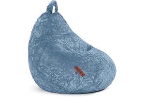 Green Bean© Pluszowy worek do siedzenia 45 x 45 x 60 cm – poduszka do siedzenia wewn?trz z wype?nieniem z kulek EPS 120 l, przytulny, nadaje si? do prania – poduszka na pod?og? – szary