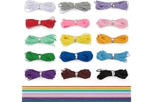 COLOFALLA 15 Rotoli Filo Elastico Spago Colorato Cordino Elastico per Braccialetti Perline Capelli Fascia Copricapo Donna Ragazze Bigiotteria Mestieri Lavorazione Creazione Gioielli Fai da Te