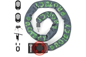 BABEJIA Zamek alarmowy do hulajnogi elektrycznej, 110 db, 120 cm, 6 mm, zamek rowerowy, kompatybilny z hulajnogą elektryczną, wielofunkcyjny zamek z alarmem, do hulajnogi, roweru, motocykla, bramy