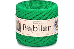 BOBILON Hilado de camiseta para ganchillo, Colorido DIY T Hilo, Hilo de espagueti de tela, Material de artesanía DIY Crochet Hilo, Cesta de punto grueso, Máscara de oreja Hilado 5-7 mm Green Island