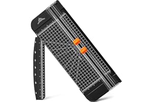 JIELISI A4 Paper Cutter,12 Inch Portable Paper Trimmer Scrapbooking Tool with Automatic Security Safeguard and Side Ruler for A4 A5 Paper,Craft Paper, Photo,Coupon and Label (Black)