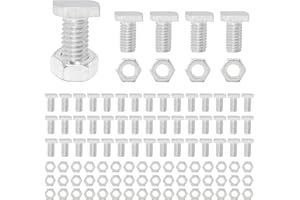 CALEQI Greenhouse Nuts and Bolts,50 Sets Aluminium Hex Nuts and T Head Bolts for Building Repairing Greenhouse Necessary Accessories