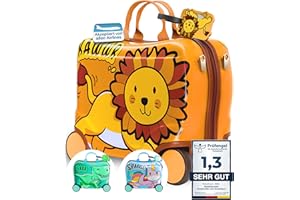 Kinderkoffer zum Draufsitzen als Handgepäck & Kindertrolley Ersatz - Kinderkoffer zum Sitzen für Jungen & Mädchen - Kinder Reisekoffer für Kindergepäck mit Rollen
