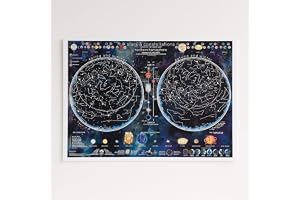 Maps International Stjärnor och stjärnbilder lyser i mörkret kartan - Stargazers och natthimlen affisch gåva - 84 x 60 cm
