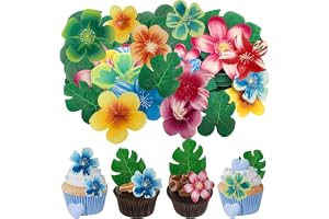 60 st ätbart tårtpapper – blommor och träd, perfekt för tårtdekoration och cupcakes, perfekt för födelsedagsfester, bröllop och babyshower