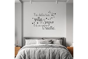 GESAR ART IN PROGRESS Gesar Adesivo da parete per Casa - Fai della tua vita un sogno e di un Sogno la realtà - Adesivi murali - Adesivo Home - Interior Design - Decorazione parete - Adesivo vinile da muro (80 x 60)