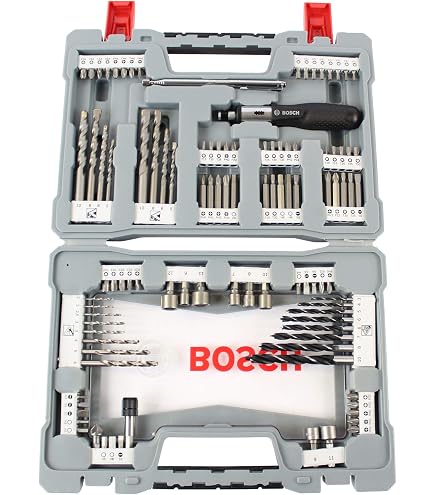 BOSCH MS4091C Bohr- Und Schrauber-Set 91-teilig – Für Holz, Metall & Mauerwerk Inkl. Koffer