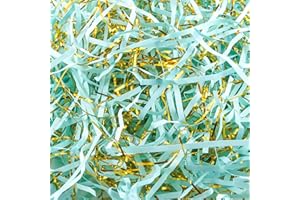 dellyy 300g Carta Velina Tagliuzzata per Regali, Carta Tagliuzzata per Regali, Per Bomboniere Forniture Scatole Regalo Feste e Confezioni (oro blu)