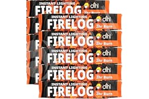 Dihl Pack of 10 Smokeless Instant Lighting Fire Logs 2 Hour Burn per Brick. 10 Individually Wrapped Firelighters for Garden Chimineas, Open Fire, Wood Burning Stoves. Environmentally Friendly