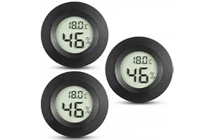 QWORK® 3 sztuki cyfrowego hygrometru termometr, 4,7 cm mini miernik temperatury i wilgotności do salonu, szklarni, piwnicy winnej, terrarium i nie tylko