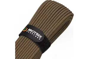 Brotree Paracord 4mm 9 Hebras Cuerda de 100% Nylon (15m, 30m, 50m) Tipo III Cuerda de Paracaídas para Supervivencia, Al Aire Libre, Bricolaje - 280kg Carga de Rotura (Marrón Barro, 30m)