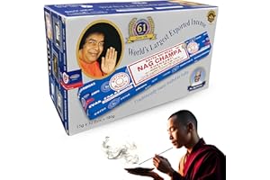 BABYZOCO Varillas de Incienso, Incienso Nag Champa, Original Enrollado a Mano de la India, meditación y relajación, Contiene 12 Cajas de Varillas de 15 g (180 Varillas en Total)