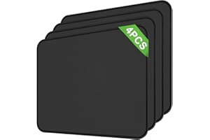 Noxtioanip 4 Pièces Tapis de Souris, 26 x 21 cm Mousepad de Bureau, Mouse Pad avec Base en Caoutchouc Antidérapante, Bords Tissés Durables, pour PC, Ordinateur, Travail, Jeux (Noir)