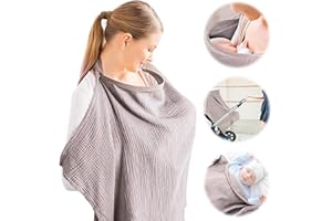 EUIOOVM Stillschal Stilltuch Stillmutter Abdeckung Baumwolle Atmungsaktiver Weicher Stillschürze Verstärkter Schürzenähnlicher Stilltüche Mehrzweck Stillcover Sonnenschutz Kinderwagenbezug