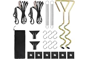 PHATRIP Sturmsicherung Markise Set für Vorzelt (inkl.6X Kederöse Haken) Sturmband und Zubehör fürs Wohnmobil Wohnwagen hold down Side kit mit Sturmleine Wohnmobil Zubehör mit Camping Sturmbänder