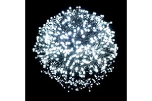 Nataland Catena Luminosa 500 Led - 30 Metri Da Interno Ed Esterno, Serie Certificata Con Controller 8 Funzioni, Per Illuminazione Casa, Vetrine e Albero di Natale (Bianco Freddo, 500 Led - 30 Metri)