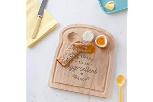 DUST AND THINGS A Toast to An Egg-cellent Grandad Breakfast Egg Board - Grandad Gifts from Grandchildren Granddaughter Grandson - Unique Birthday Christmas Fathers Day Present Idea - Funny Engraved Pun Design