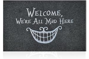 AOAOPQ Funny Door Mats Outdoor Welcome Mat Indoor 60x90cm with Natural Rubber Backing,Funny Doormats Outside for High Traffic Area Easy to Clean Entrance Mats Black
