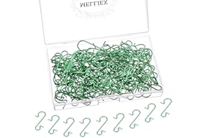 MELLIEX 120 sztuk zawieszek na bombkę bożonarodzeniową, zielone haczyki na choinkę, haczyki w kształcie litery S, mały ornament, haczyki na choinkę, mini wieszaki na ubrania, wielokrotnego użytku