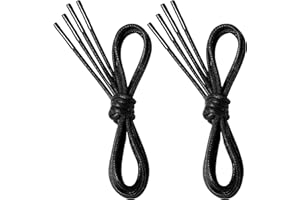 7STROBBS 2 Pairs Premium Waxed Shoe Laces, 2.5MM Thin Round Shoelaces for Formal Leather Dress Boat Wedding Shoes, Replacement Shoestrings for Oxford Brogues Derby Desert Boots